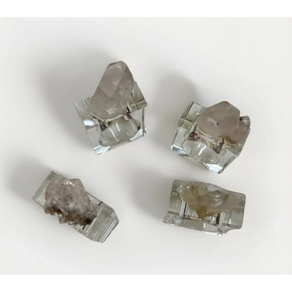 4pc Geode Napkin Rings Z Gallerie Quartz Crystal Druzy Napkin Holders Luxury New